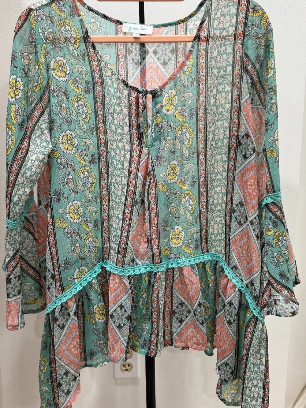 Beautiful sheer Grace and Lace top